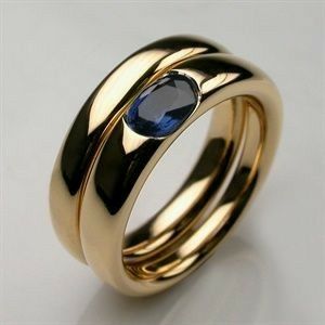 Anillo Vintage de Oro y Circonitas Azules