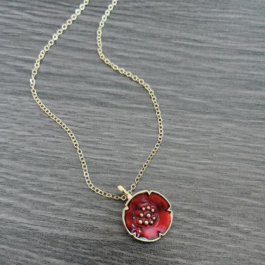 Collare Vintage Rojo en Oro